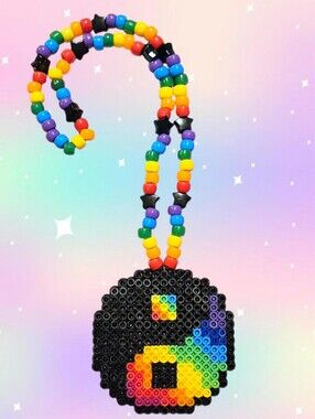 Rainbow Yinyang Kandi Necklace